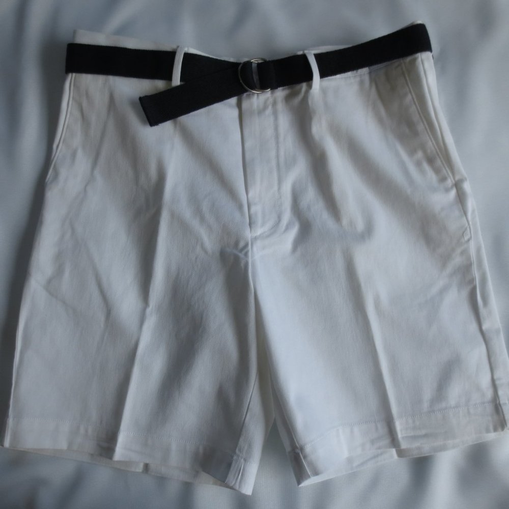 4/$14 Savane White Mens Shorts with Blue Belt Size 36